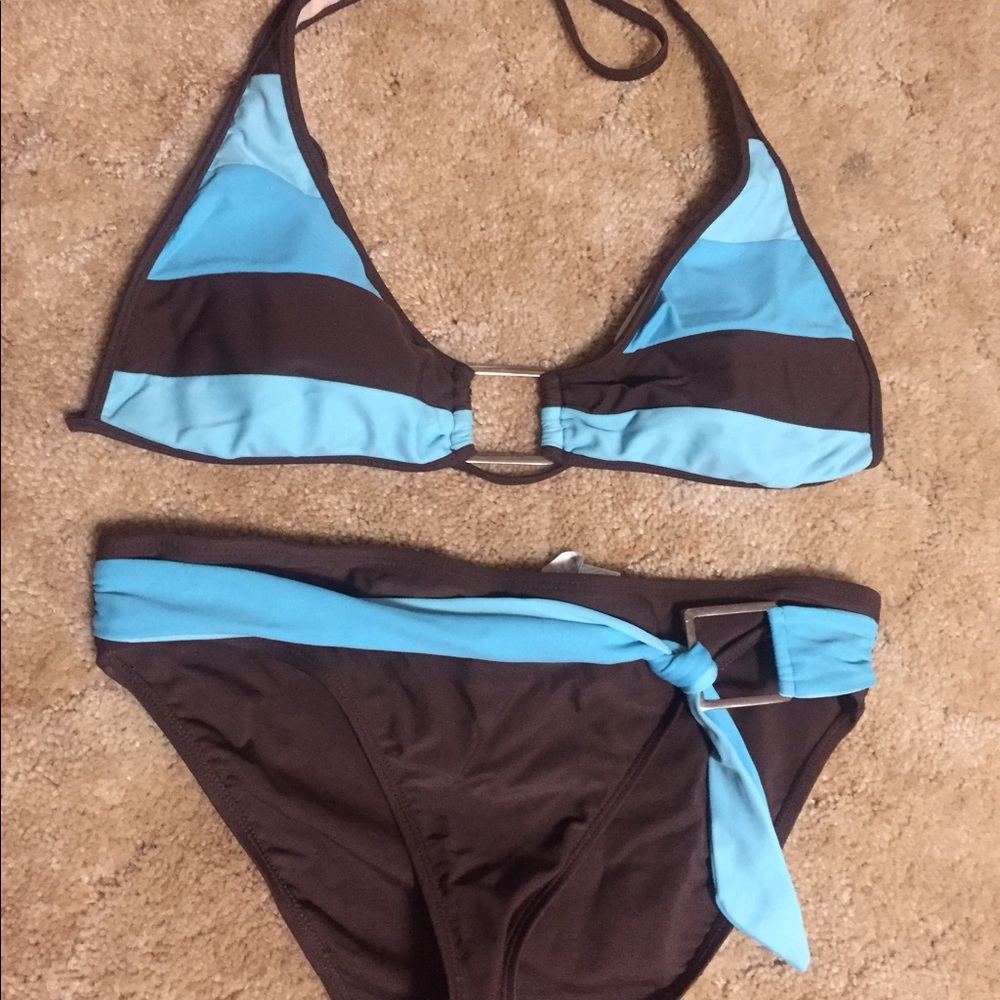 Brown & blue Bikini
